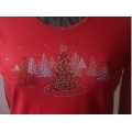 Crystal and Green Rhinestone Christmas Trees Shirt